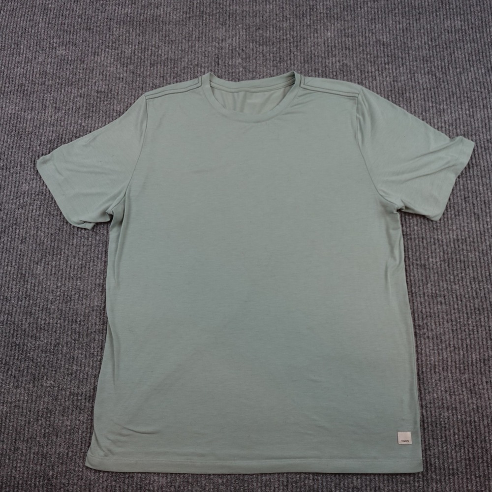 Vuori Current Tech Tee Shirt Mens Large Green Solid Crewneck Performance V195